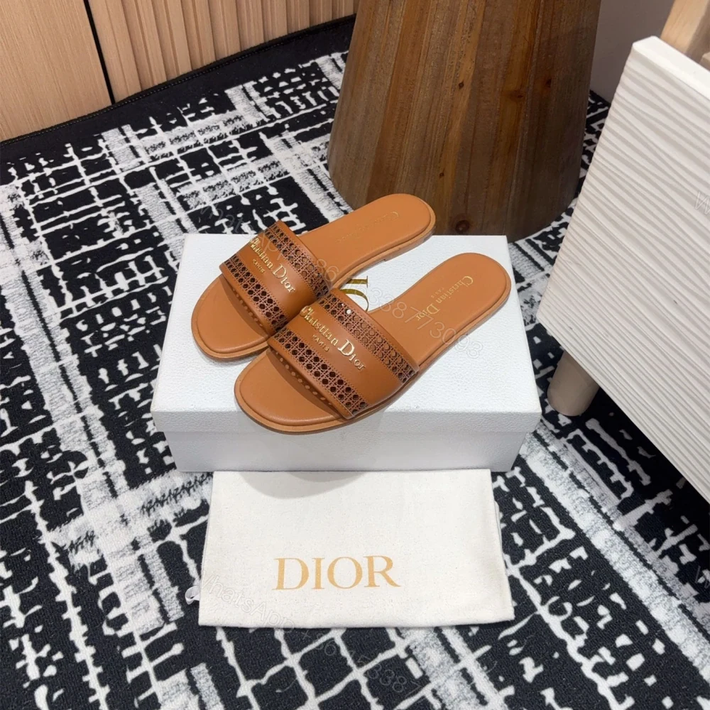 View 2 of 高仿Dior*D-Lane系列KCO157圓頭套腳一字拖鞋棕色免檢版