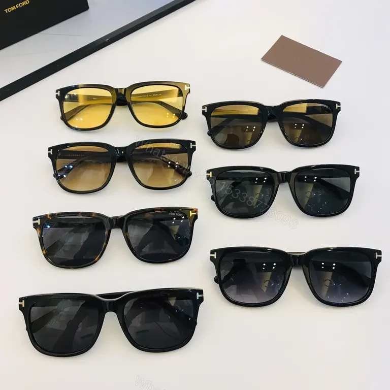 View 3 of Bold Black Acetate Sunglasses - Amber Lenses, Tom Ford Style