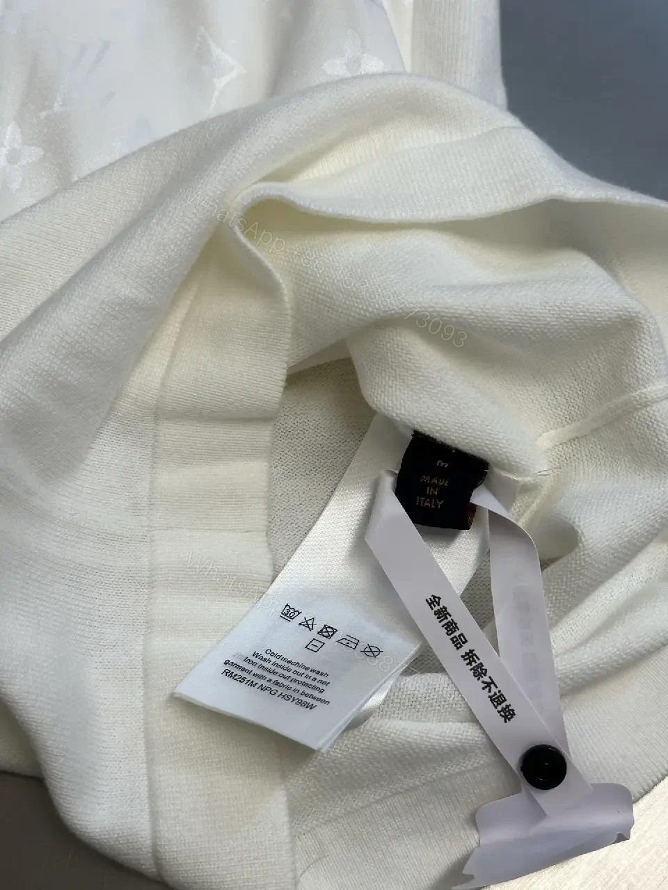 View 5 of White Knit Monogram-Pattern Shorts with Drawstring Comfort