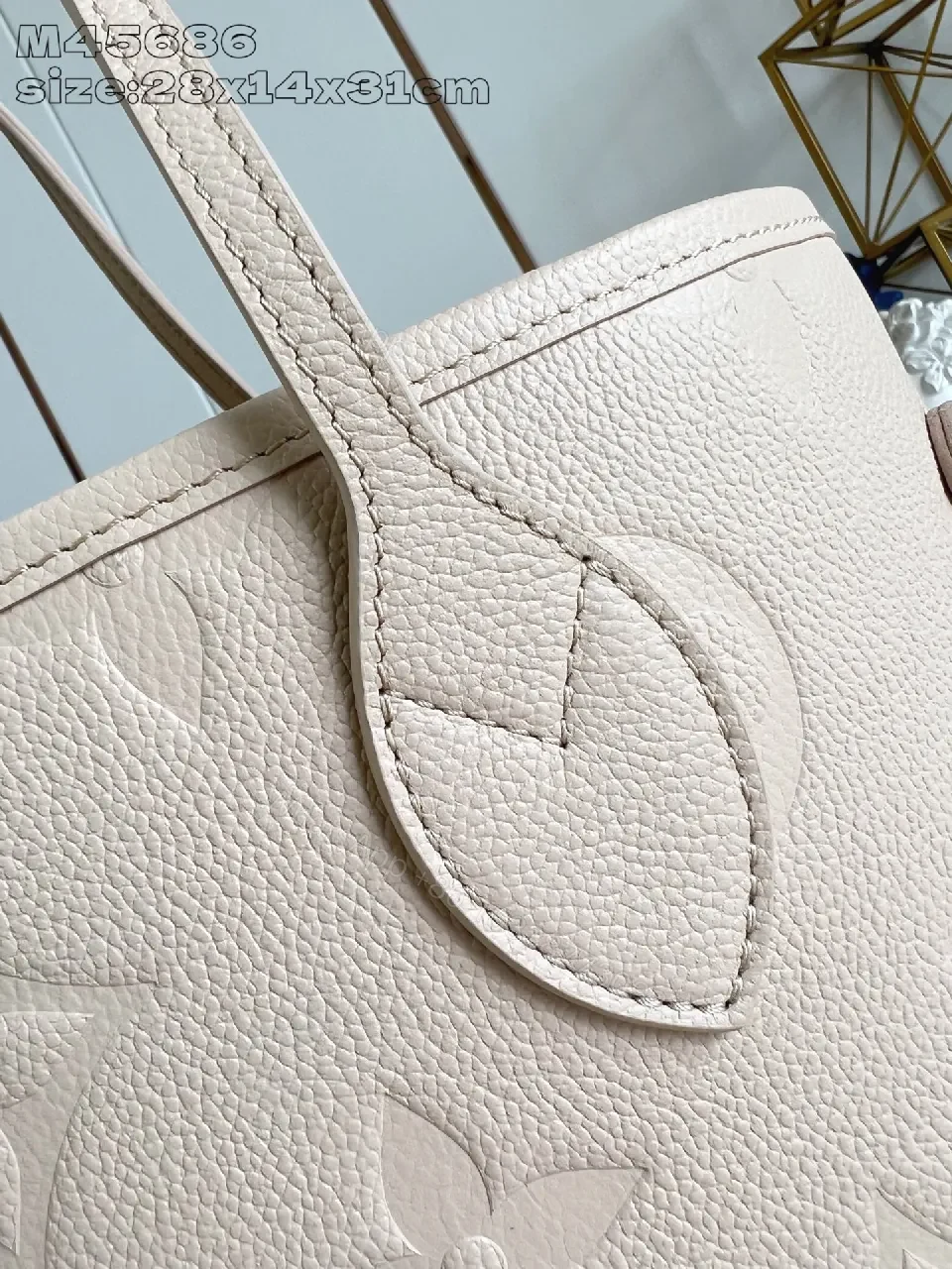 View 3 of Structured Tote: Monogram Texture, Pebbled Leather, Everyday Luxury