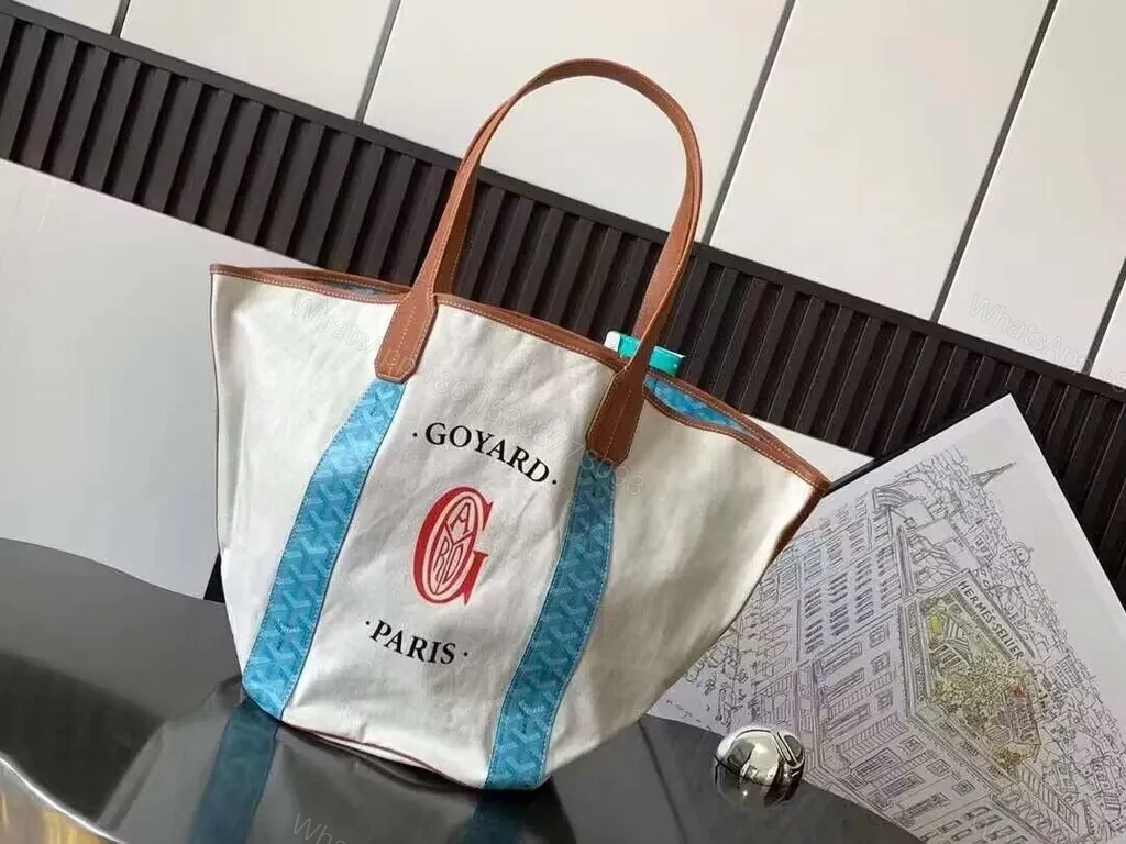 Turquoise-Tone Goyard-Inspired Tote: Luxury Everyday Carry — view 1