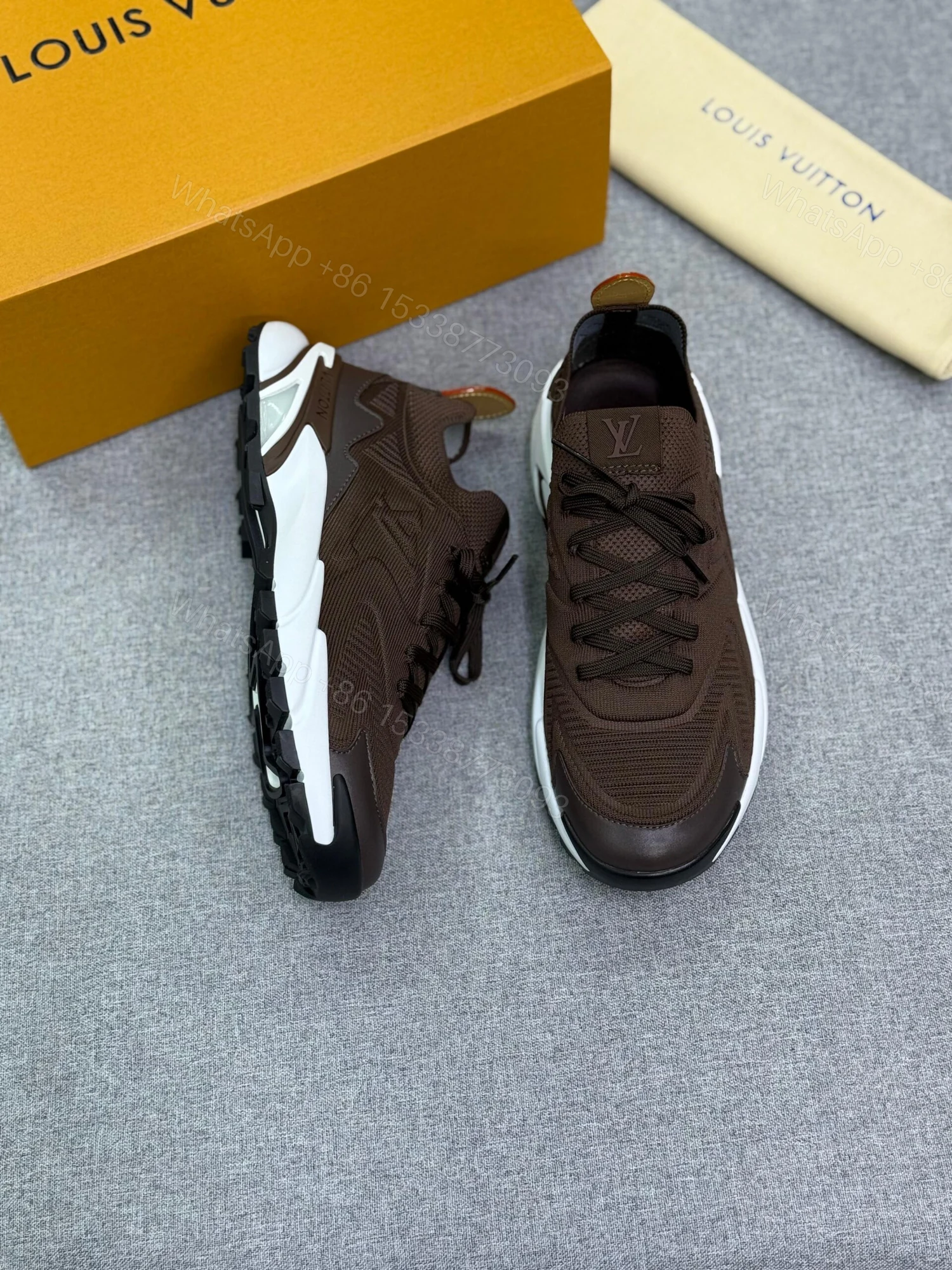 Premium Brown Luxury LV Sneakers for Men Dubai — view 1