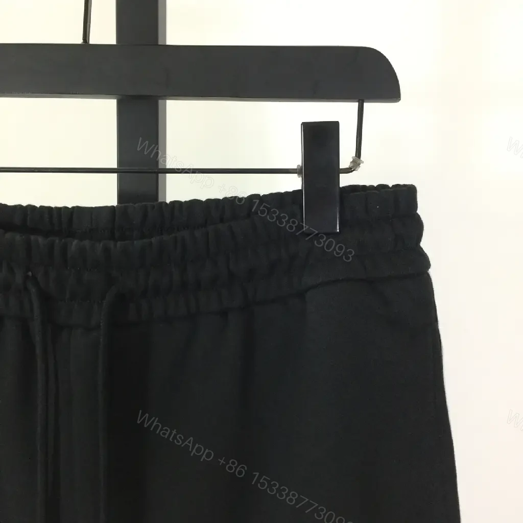 View 6 of Black Cotton Shorts with Drawstring - CELINE Logo, Casual Style