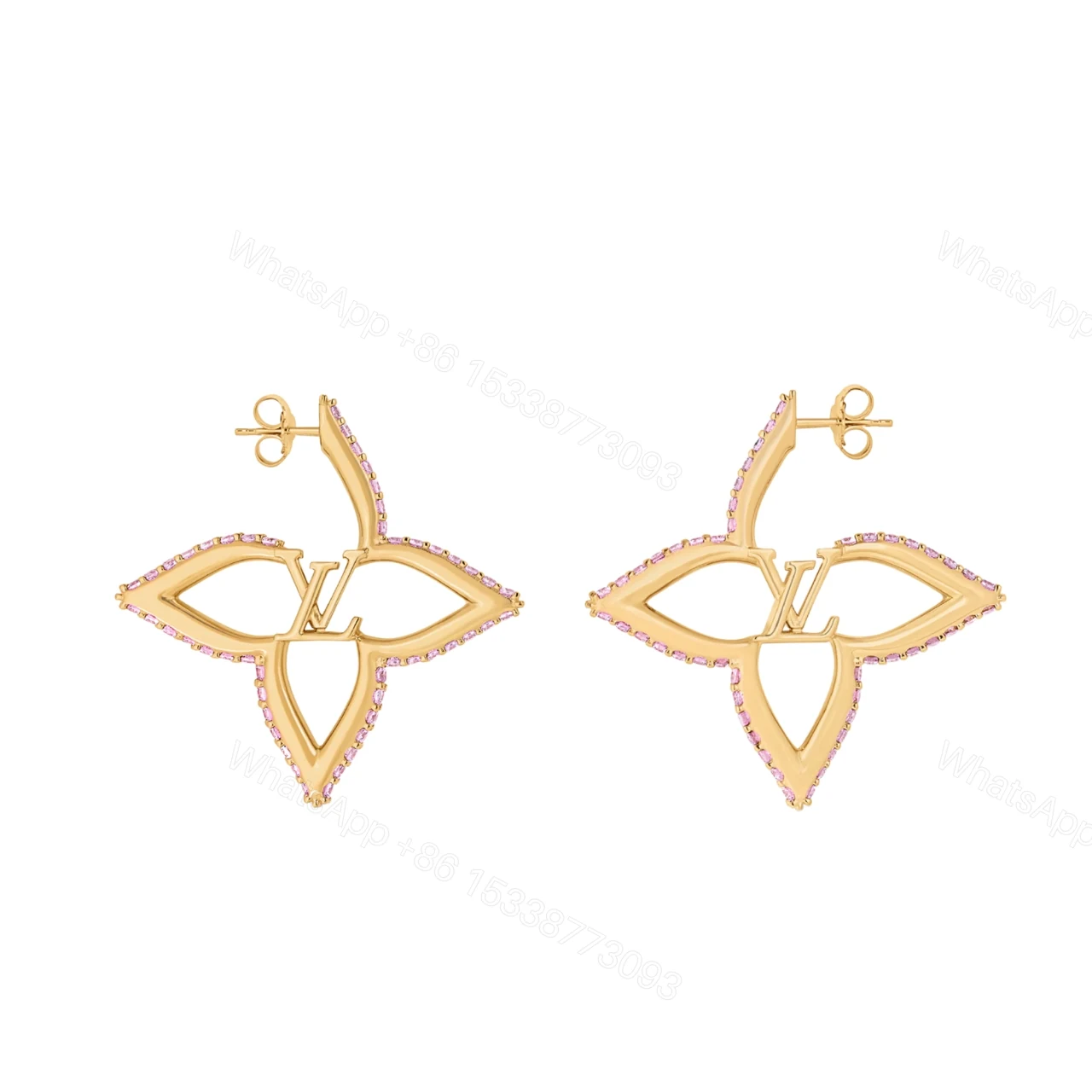 LOUIS VUITTON LV SLIM FLOWER EARRINGS GOLD M02420 — view 1