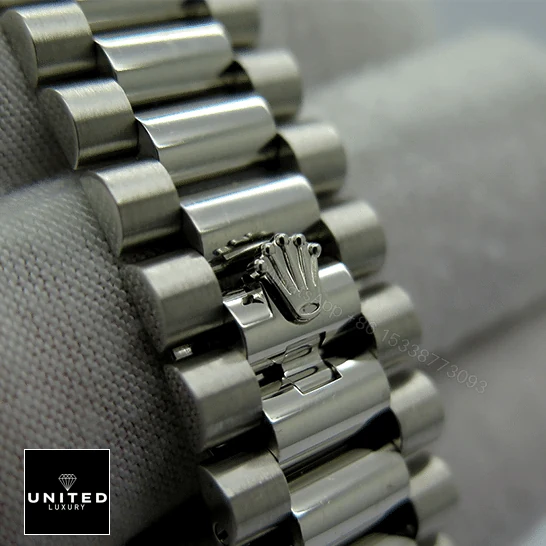 View 8 of Rolex Day-Date Platinum 228396TBR Ice Blue Baguette Index Replica