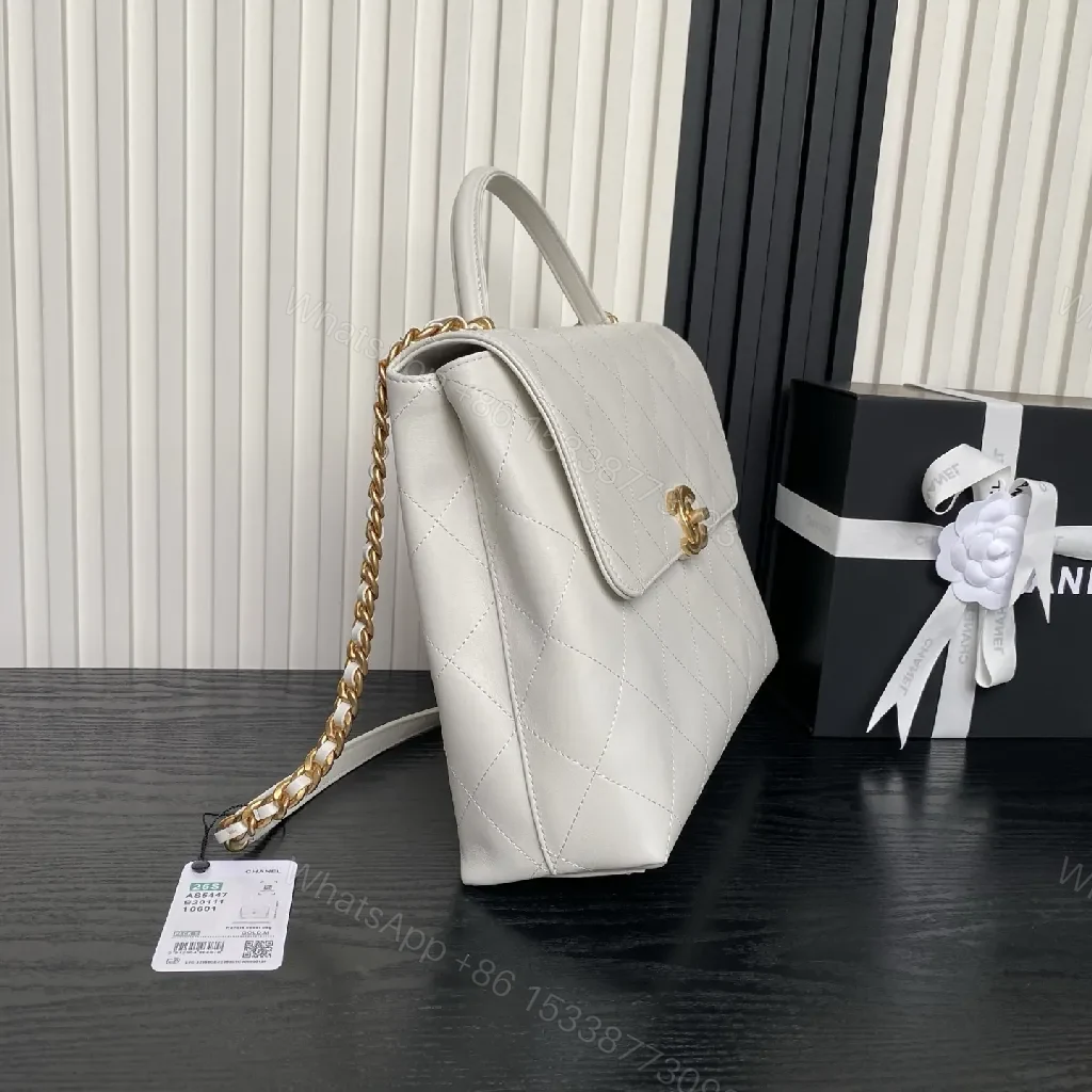 View 4 of Quilted Leather Handbag: Subtle Shine, Iconic Silhouette