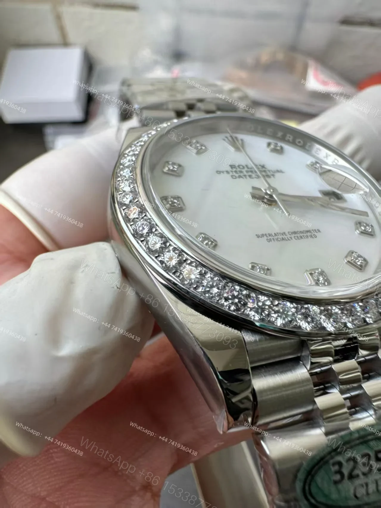 View 4 of Rolex Datejust M126334-0020 1:1 Replica Mother of Pearl Diamond Dial Jubilee 41MM 3235 Movement Super Clone Watch