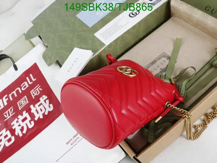 View 27 of Gucci Red Matelassé Leather Mini Bucket Bag 575163