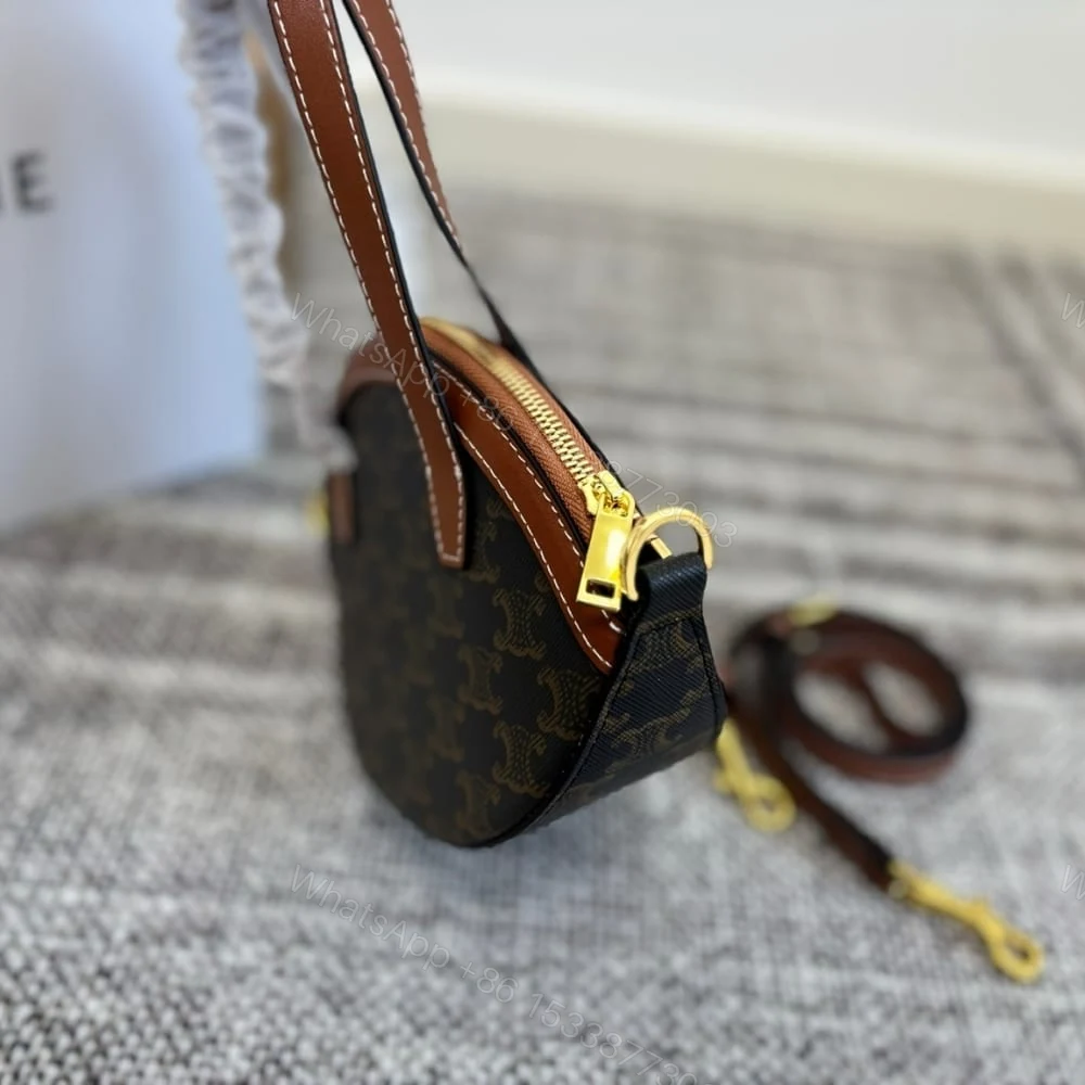 View 4 of CELINE OAL BAG IN TRIOMPHE CANVAS TAN 24CM 122262BZJ 04LU