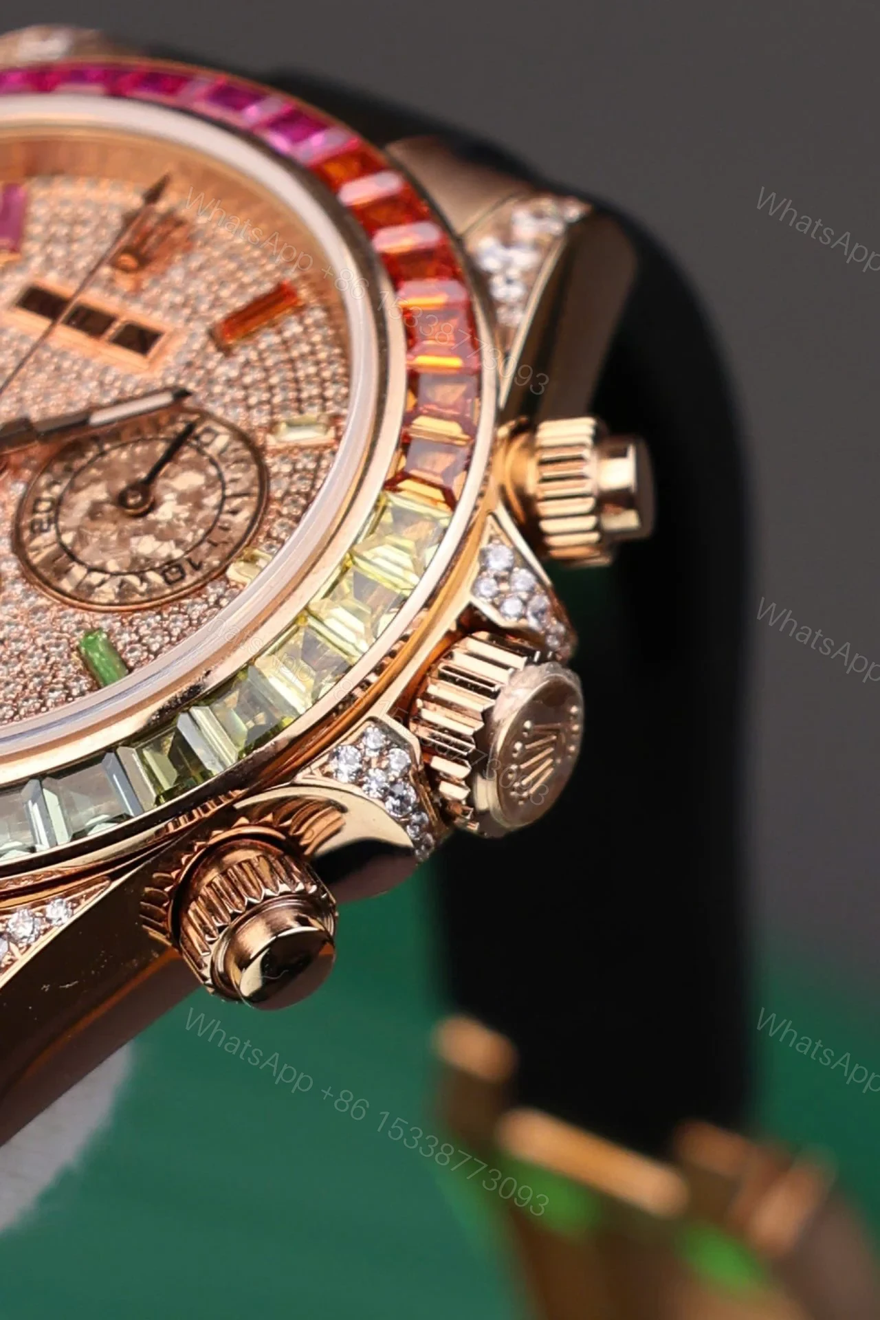 View 7 of Replica Rolex Cosmograph Daytona Rainbow Rubber Strap 40mm