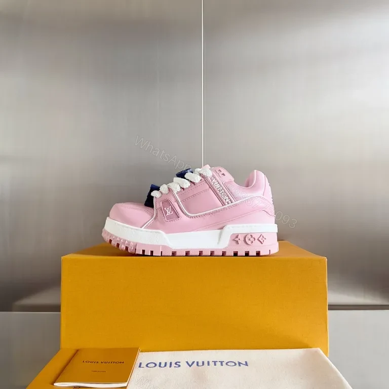 View 6 of Pink Luxe Louis-Inspired Sneaker: Sculpted Comfort, High-Top
