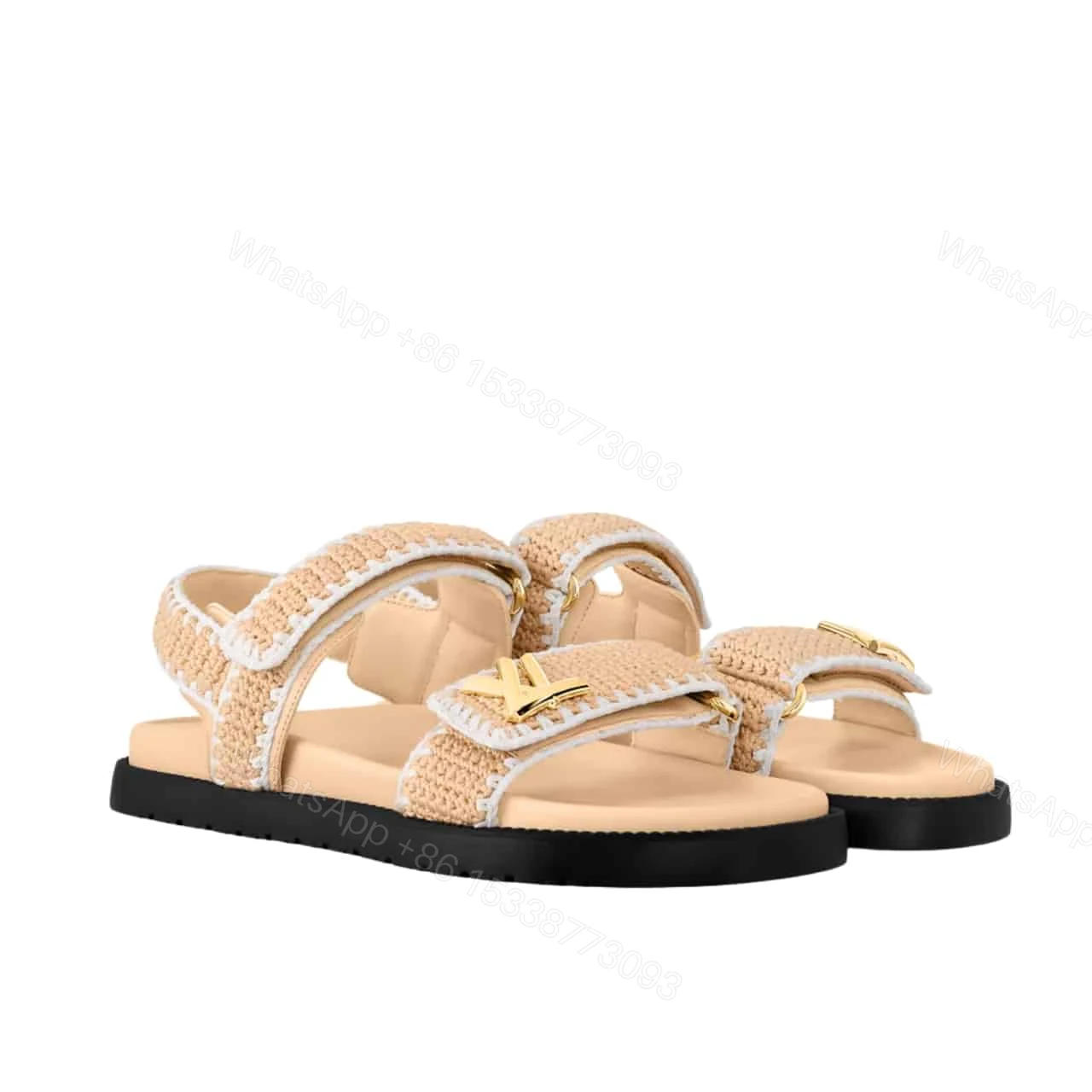 LOUIS VUITTON LV SUNSET COMFORT SANDAL BEIGE AND WHITE 1AHKJ3 — view 1