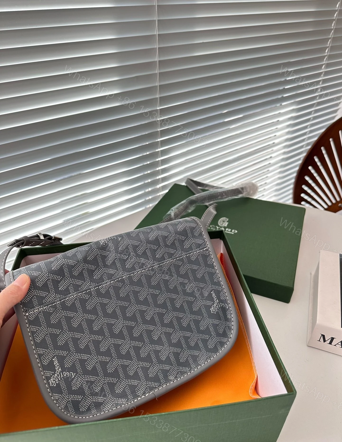 View 2 of GOYARD GOYARDINE BELVEDERE PM MESSENGER BAG GREY 21CM