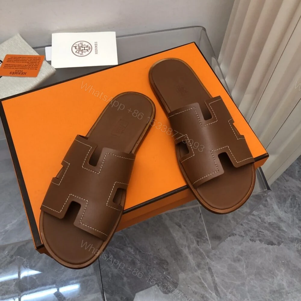 View 3 of Hermes Izmir Sandal Brown H221826ZHA3415