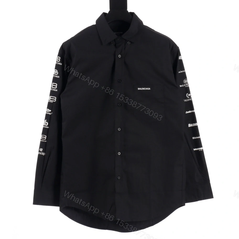 高仿Balenciaga*SS24系列725377歷代LOGO襯衫黑色 — view 1