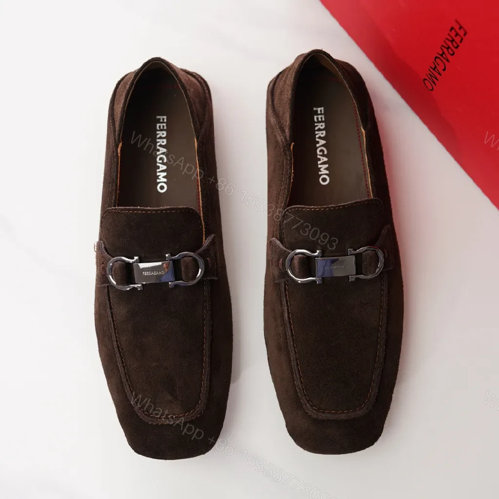 View 7 of Dark Suede Driving Moccasin with Signature Hardware