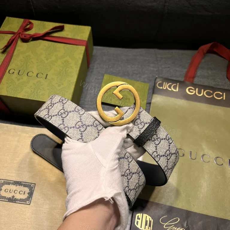 View 5 of Chic G GG Signature Belt: Gold Buckle Luxury Belt