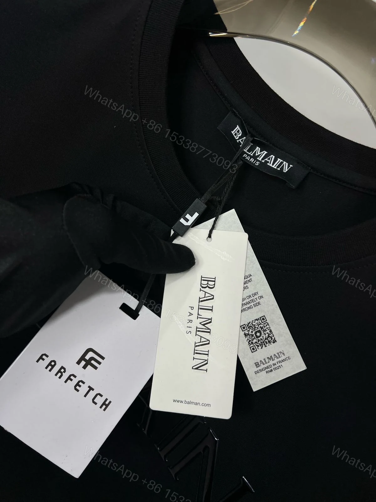 View 4 of FIRST COPY BALMAIN DESIGNER ROUND NECK SUMMER T-SHIRT