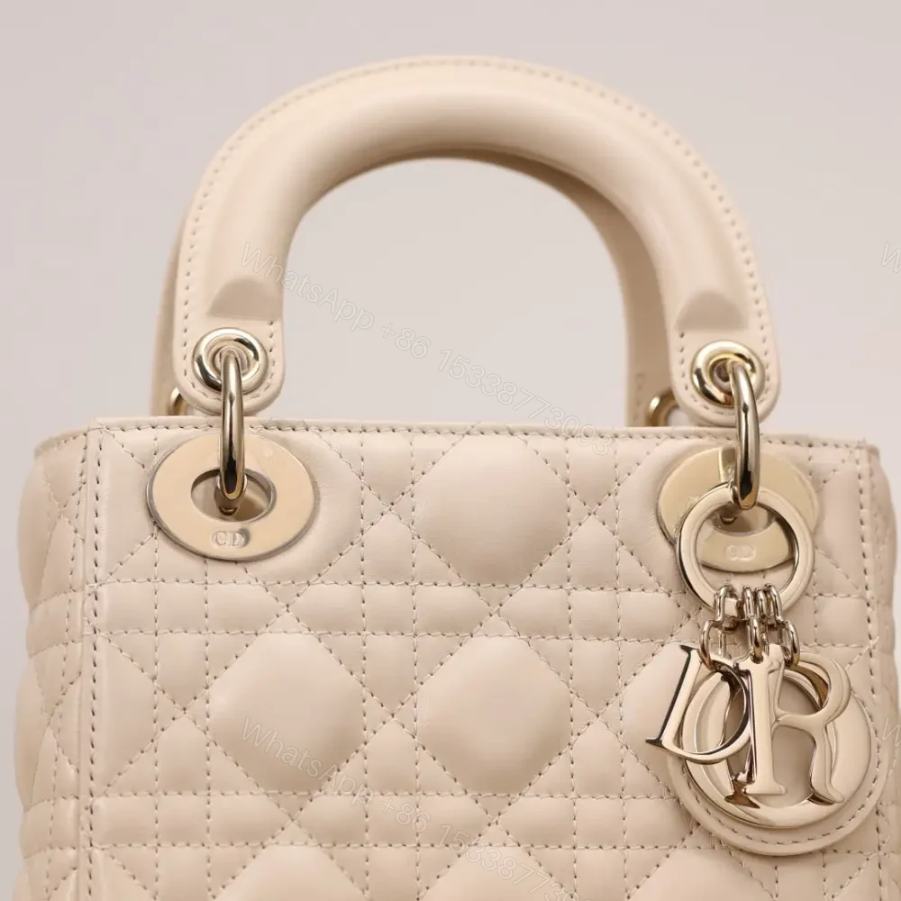 View 8 of 高仿Dior*Lady系列M0505M63U淺象牙色三格單肩包Mini免檢版