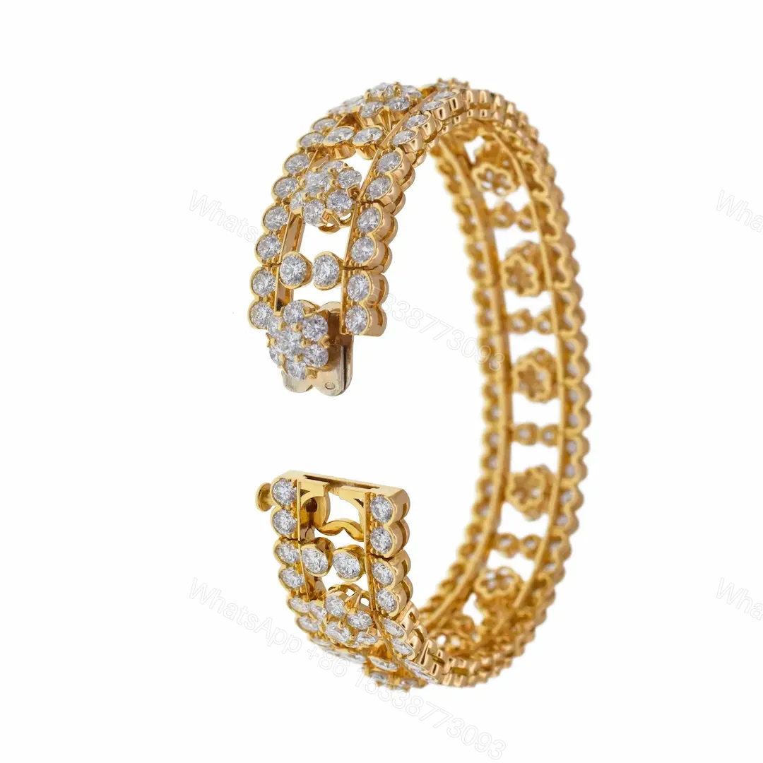 View 5 of Van Cleef Arpels Gold Diamond Snowflake Bracelet