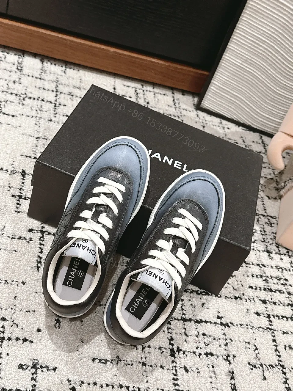 View 2 of Gradient Leather Sneakers: Urbane Comfort, Polished Detail