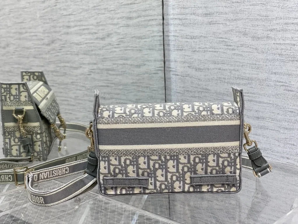 View 2 of Lux Embroidered Messenger: Structured Dior-Detail Bag