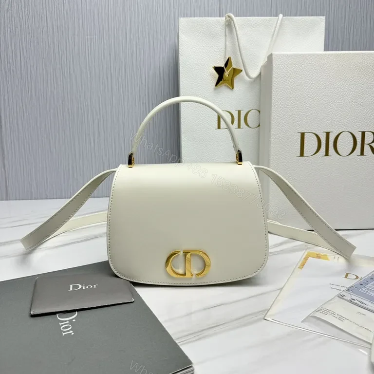Chic Box Bag: Dior-Inspired Leather Gold Hardware Bag — view 1