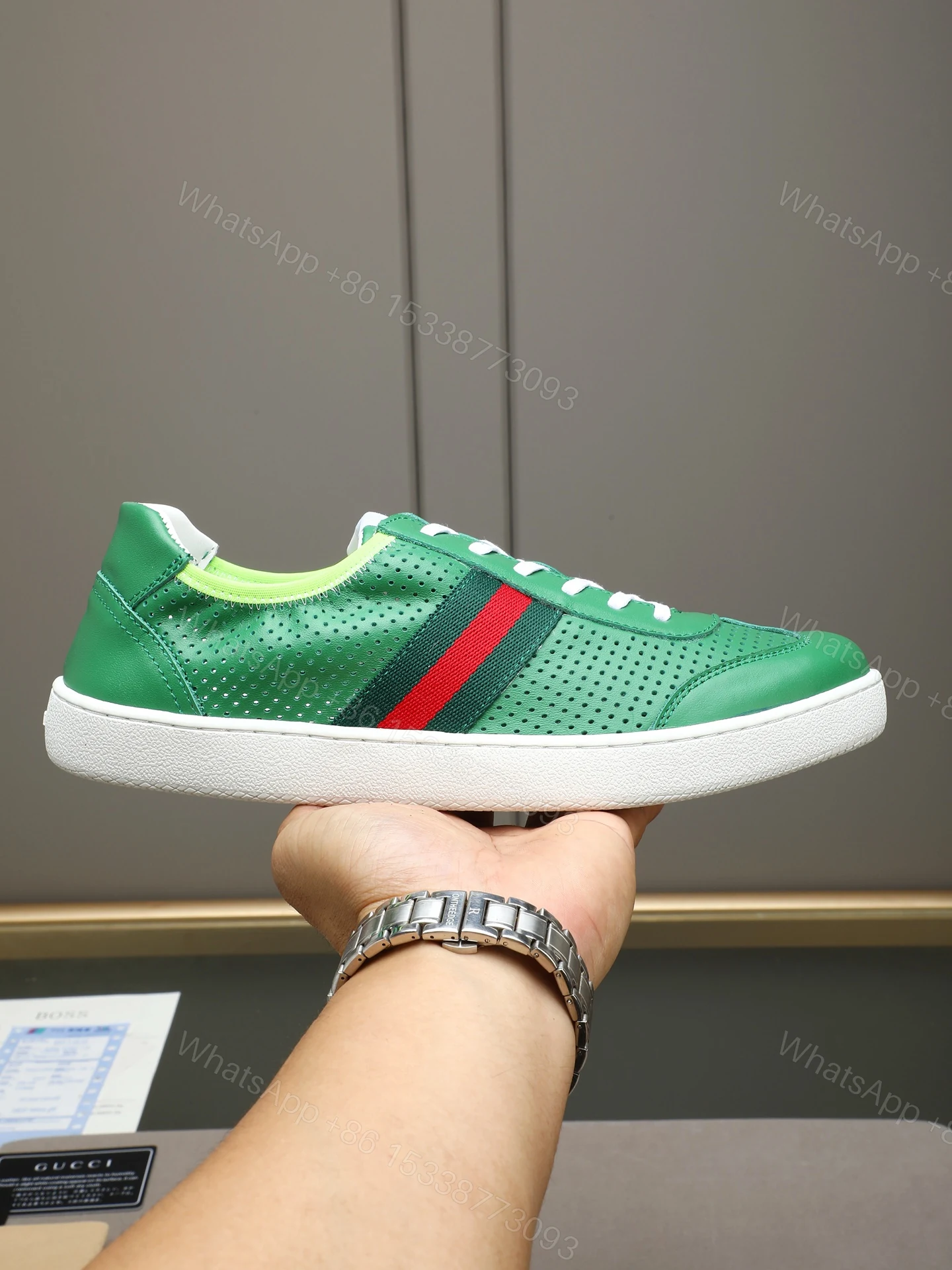 Gucci 高仿綠色紅綠織帶休閒鞋 潮流精品運動鞋 — view 1