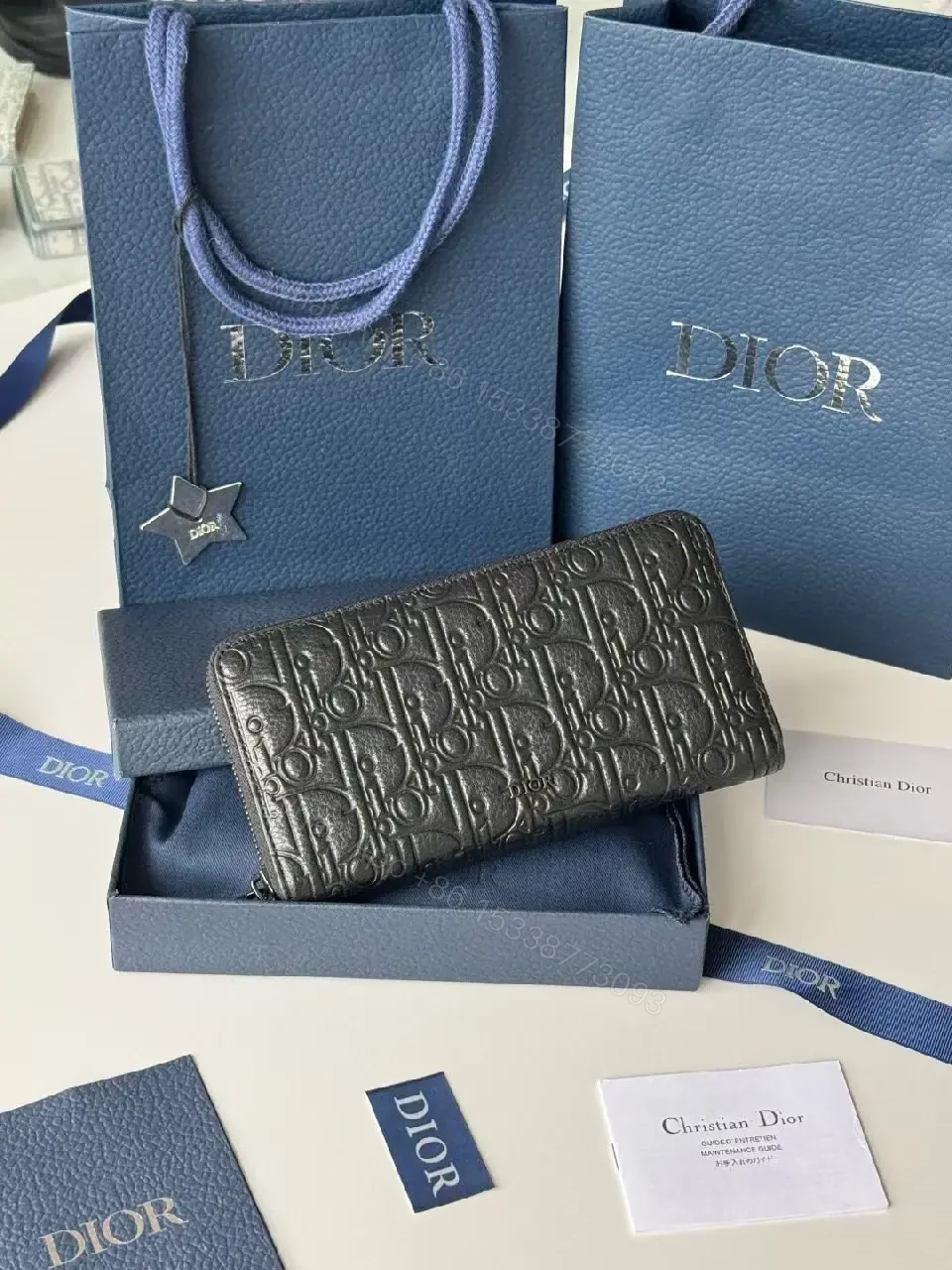 View 10 of Structured Leather Wallet: Embossed Mono, Slim, Cardholder Edge