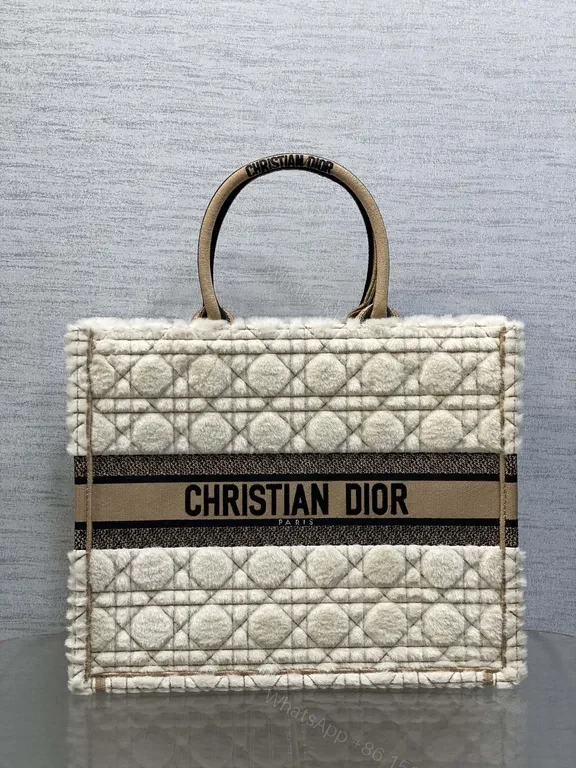 Cream BouclÃ© Cannage Tote - Couture Texture, Dior Signature — view 1