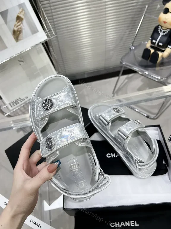 View 8 of Shimmer Platform Sandals - Quilted Metallic Couture Footwear