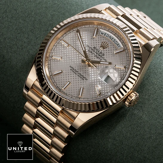 View 8 of Rolex Diogonal Silver Replica
