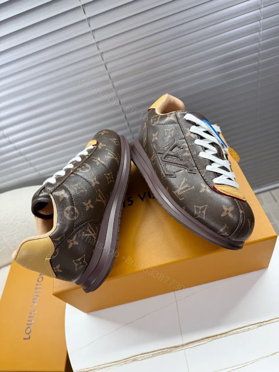 View 6 of Patterned Leather High-Top Sneakers: Luxe Monogram, Elevated Comfort