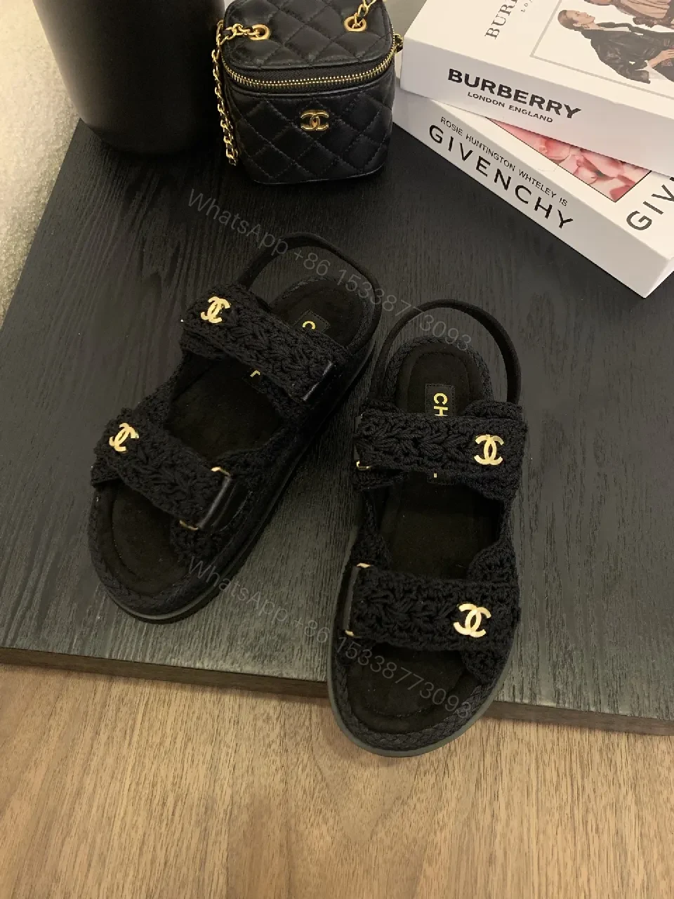 Crochet-Detail Sandals with Gold Hardware, Luxury Comfort — view 1