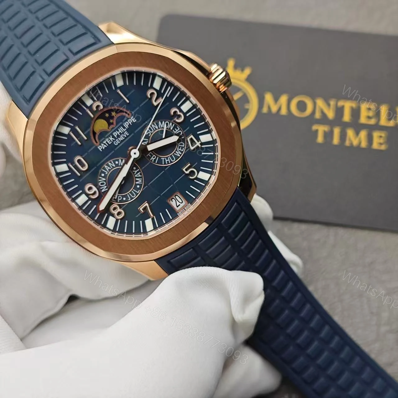 View 2 of Replica Swiss Patek Philippe Aquanaut Rose Gold 40mm