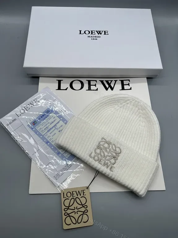 View 9 of Iconic LOEWE Beanie: Black Wool Blend, Minimal Luxury, All-Season Warmth Beanie