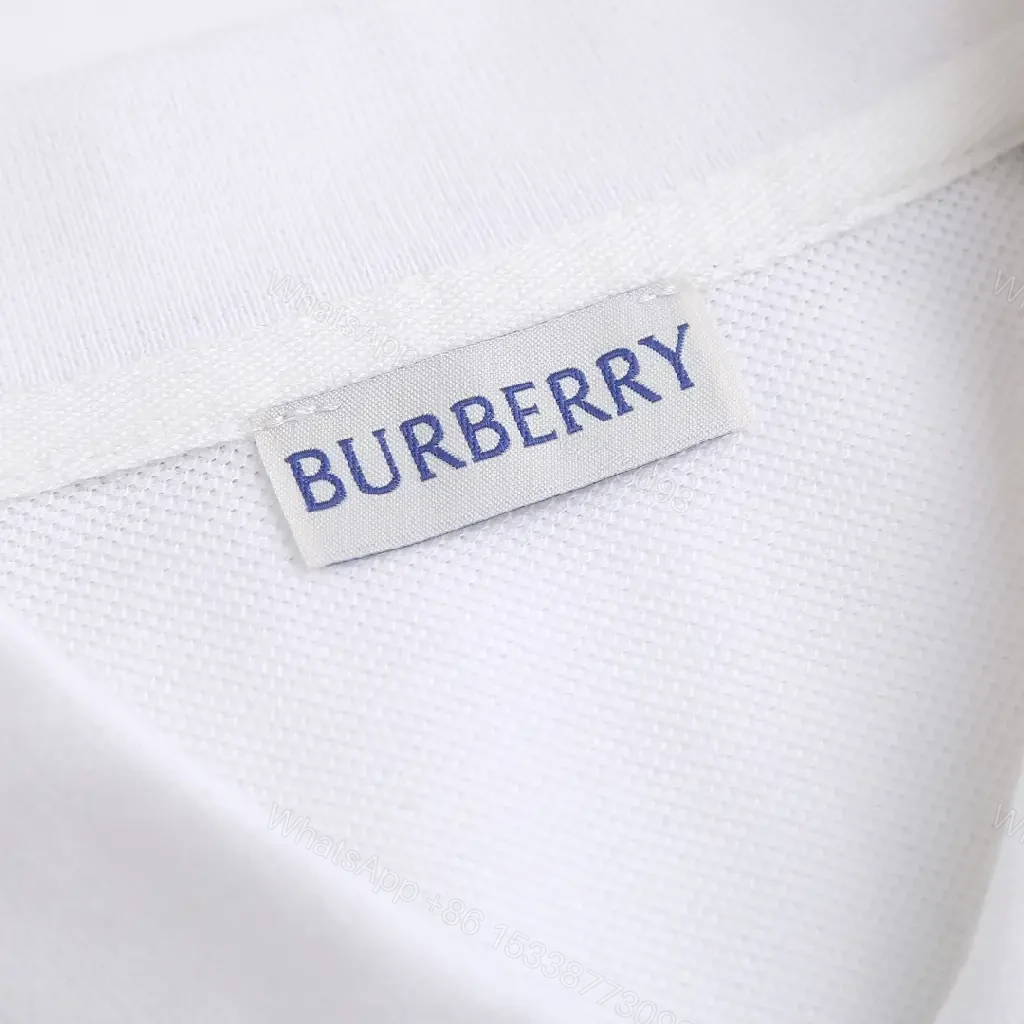 View 11 of White Cotton Polo Relaxed Fit with Burberry Check Trim Polo Shirt