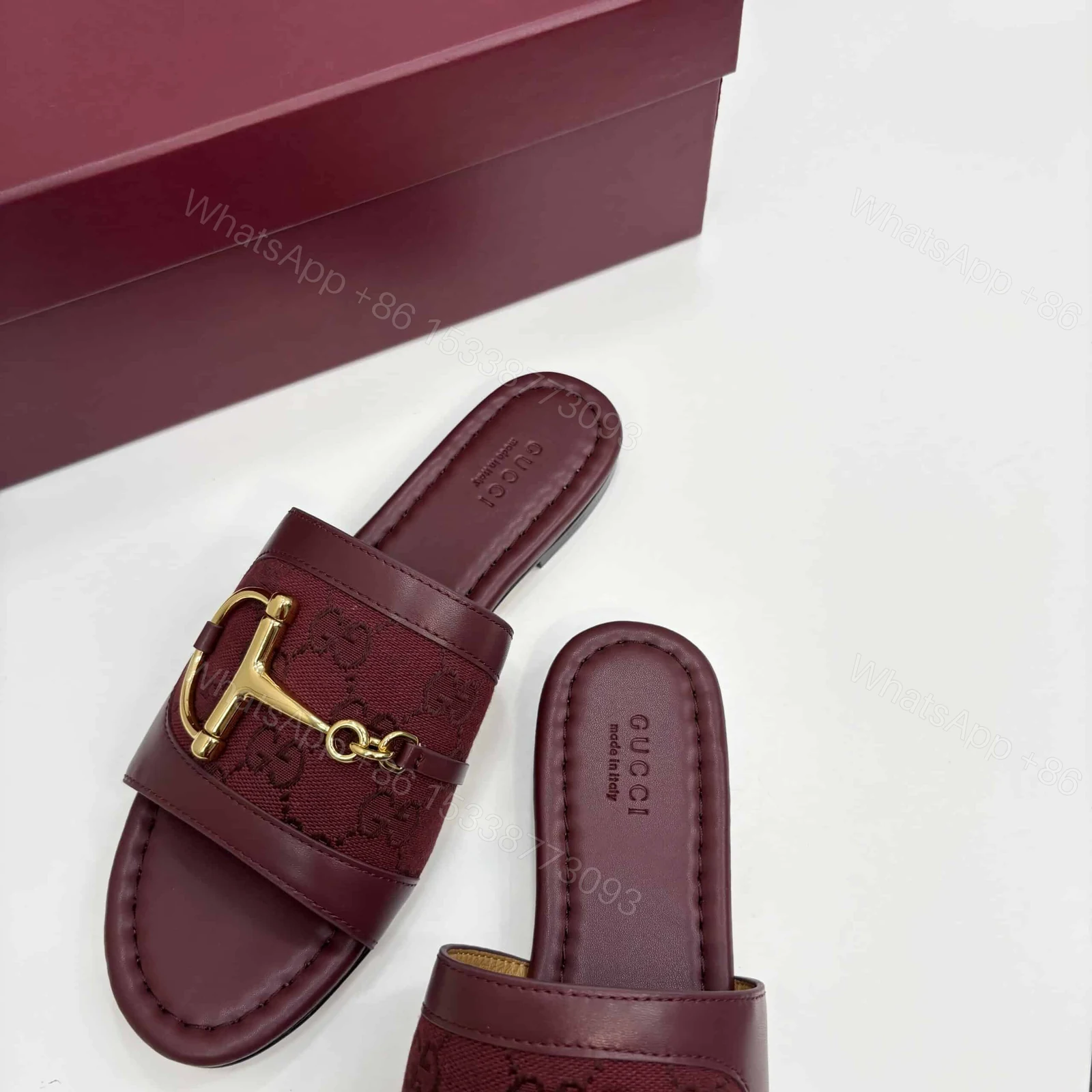 View 4 of GUCCI WOMEN’S SLIDE SANDAL WITH HORSEBIT ROSSO ANCORA RED 834427 AAE04 6273