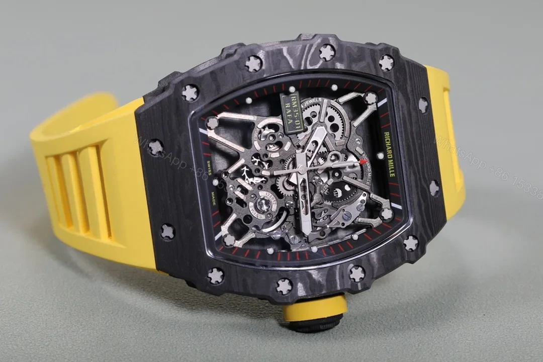 View 5 of Richard Mille RM35-01 NTPT Carbon Fiber RMUL3 White Gemstone Balance Watch RM35-NTPT-WG-BAL3