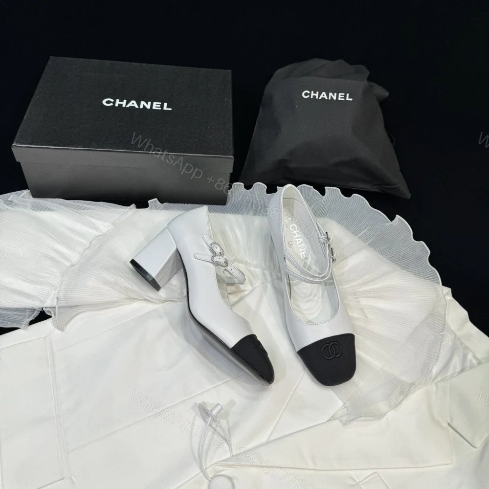 View 3 of 高仿Chanel*24S系列G45696A小羊皮瑪麗珍鞋白色6CM免檢版