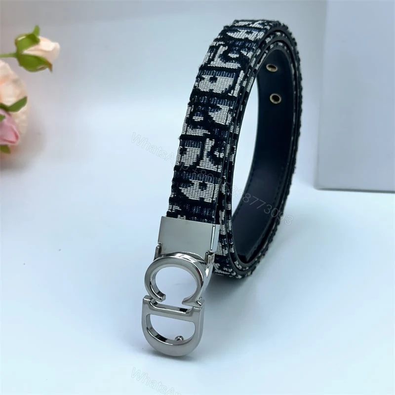 View 5 of DIOR 30 MONTAIGNE REVERSIBLE BELT BLUE IN SILVER 20MM