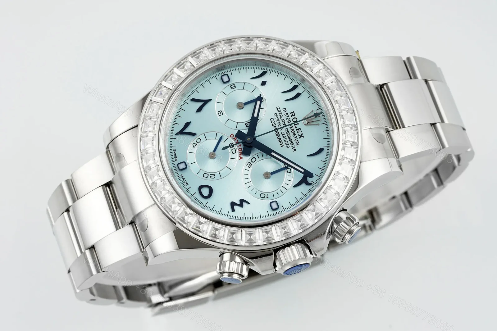 Rolex Daytona 116506 Ice Blue Dial Diamond Bezel Platinum Watch RLX-DAY-116506-40-ICE-DIA — view 1
