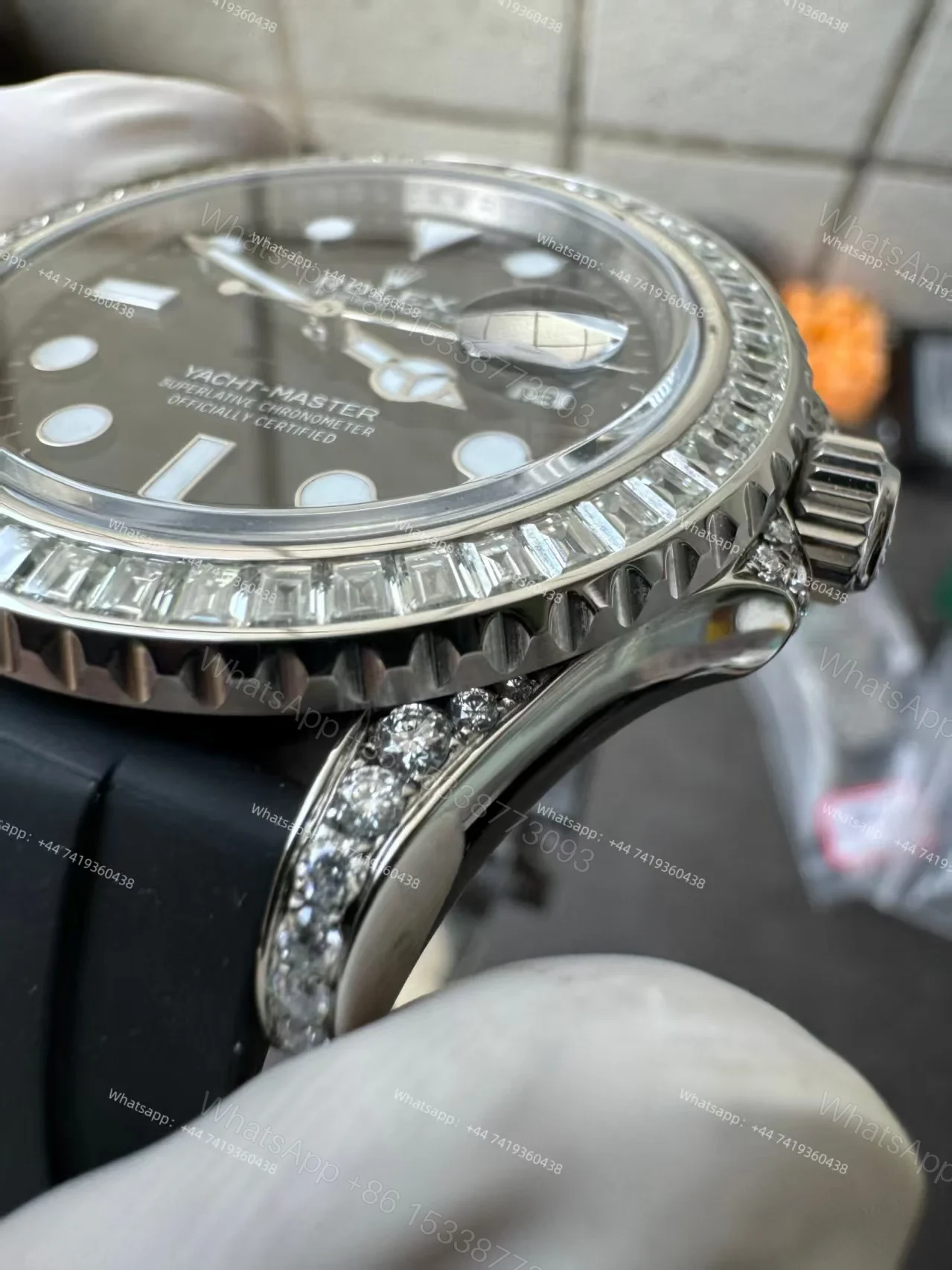 View 9 of Rolex Yacht-Master 226679TBR 1:1 Replica 42MM Moissanite Diamond Lugs and Dial 3235 Movement Super Clone Watch