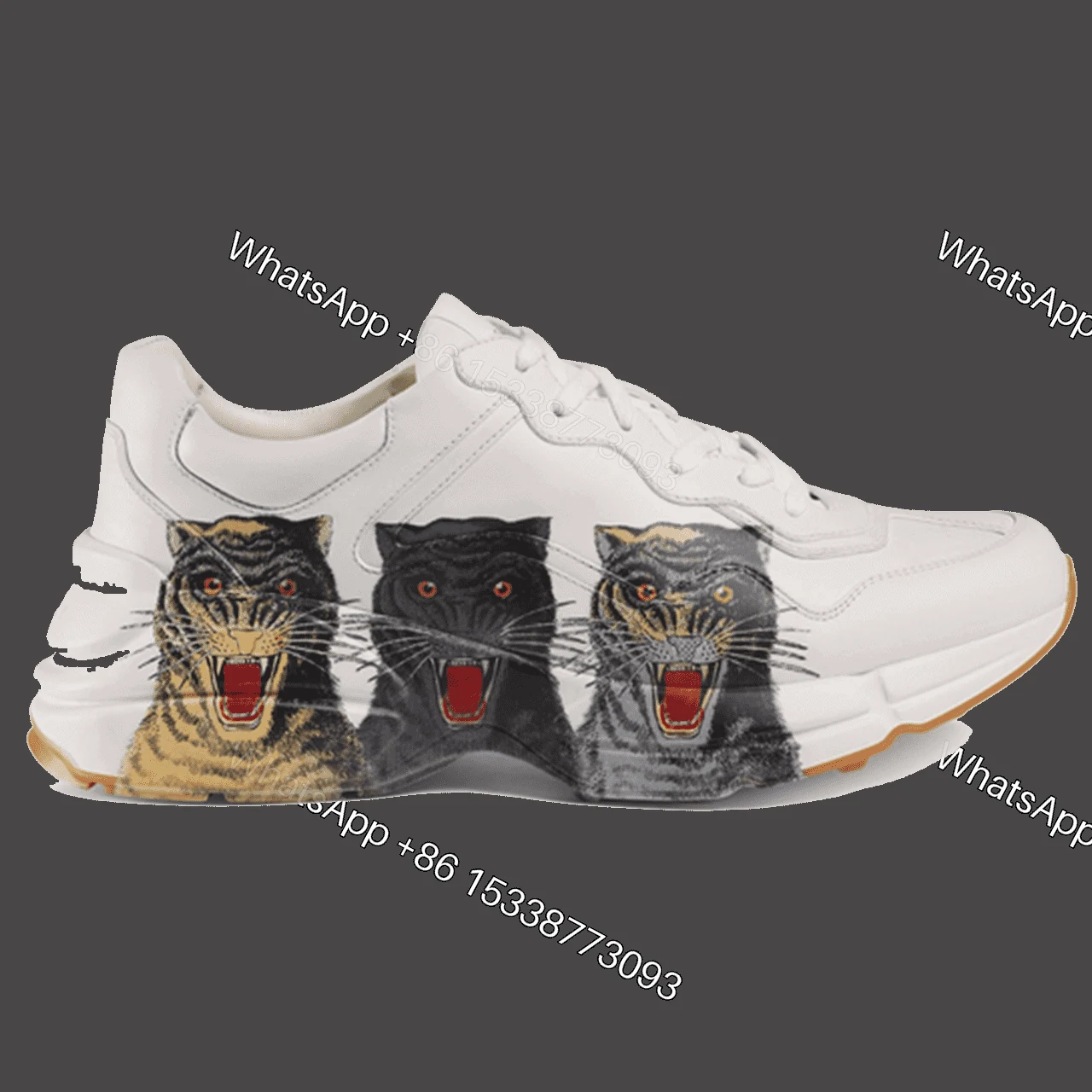 GUCCI RHYTON LEATHER SNEAKER WITH TIGERS — view 1