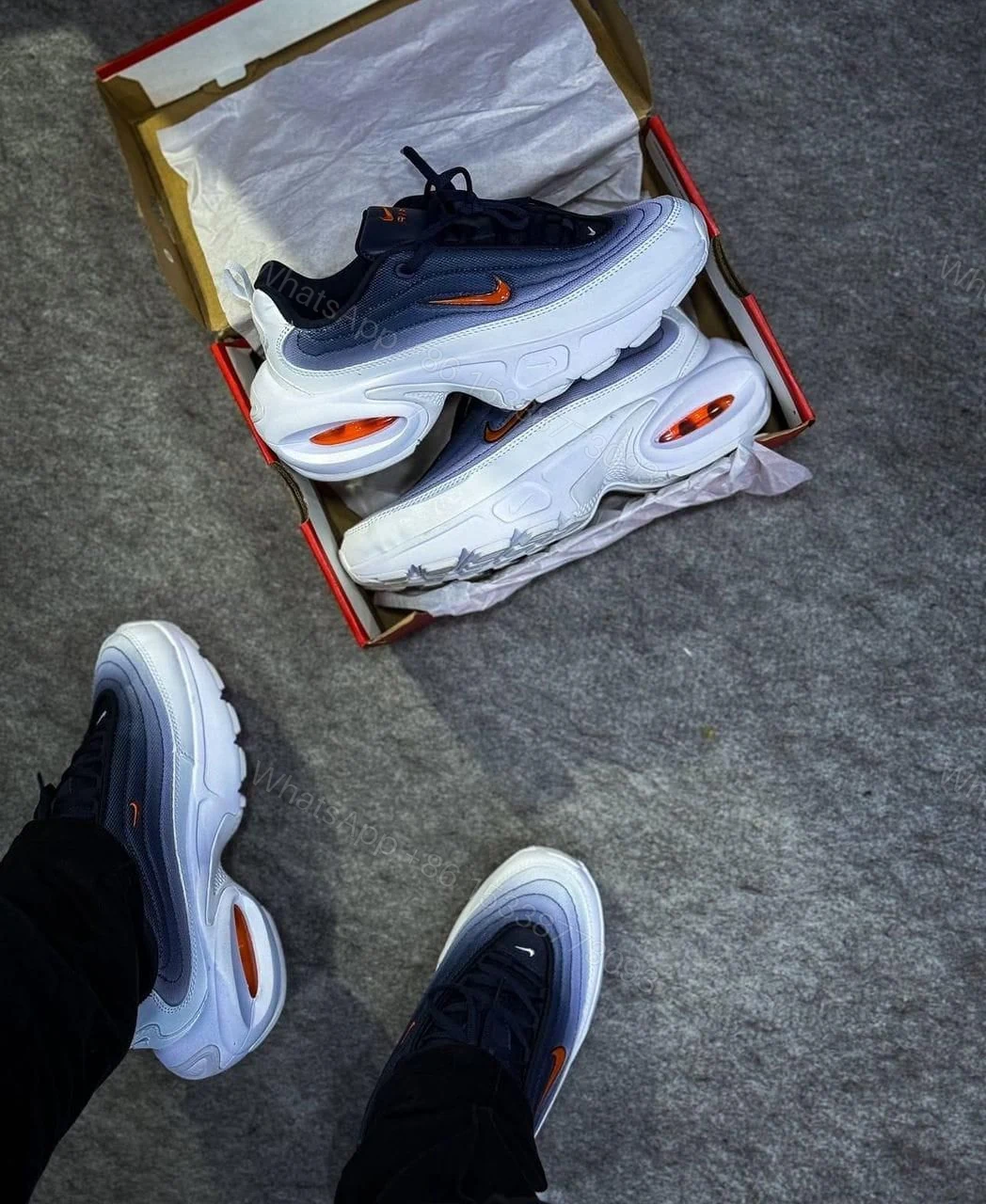 View 3 of FIRST COPY NIKE AIRMAX PORTAL TRAINERS WHITE BLUE RED FOR MEN