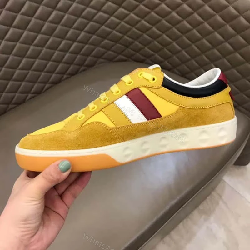 View 7 of GUCCI MEN’S YELLOW LEATHER AND NYLON SNEAKERS – GC63