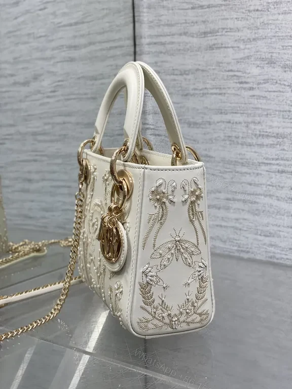 View 8 of Compact Embellished Tote: Embroidered Dior-Style Charm Bag