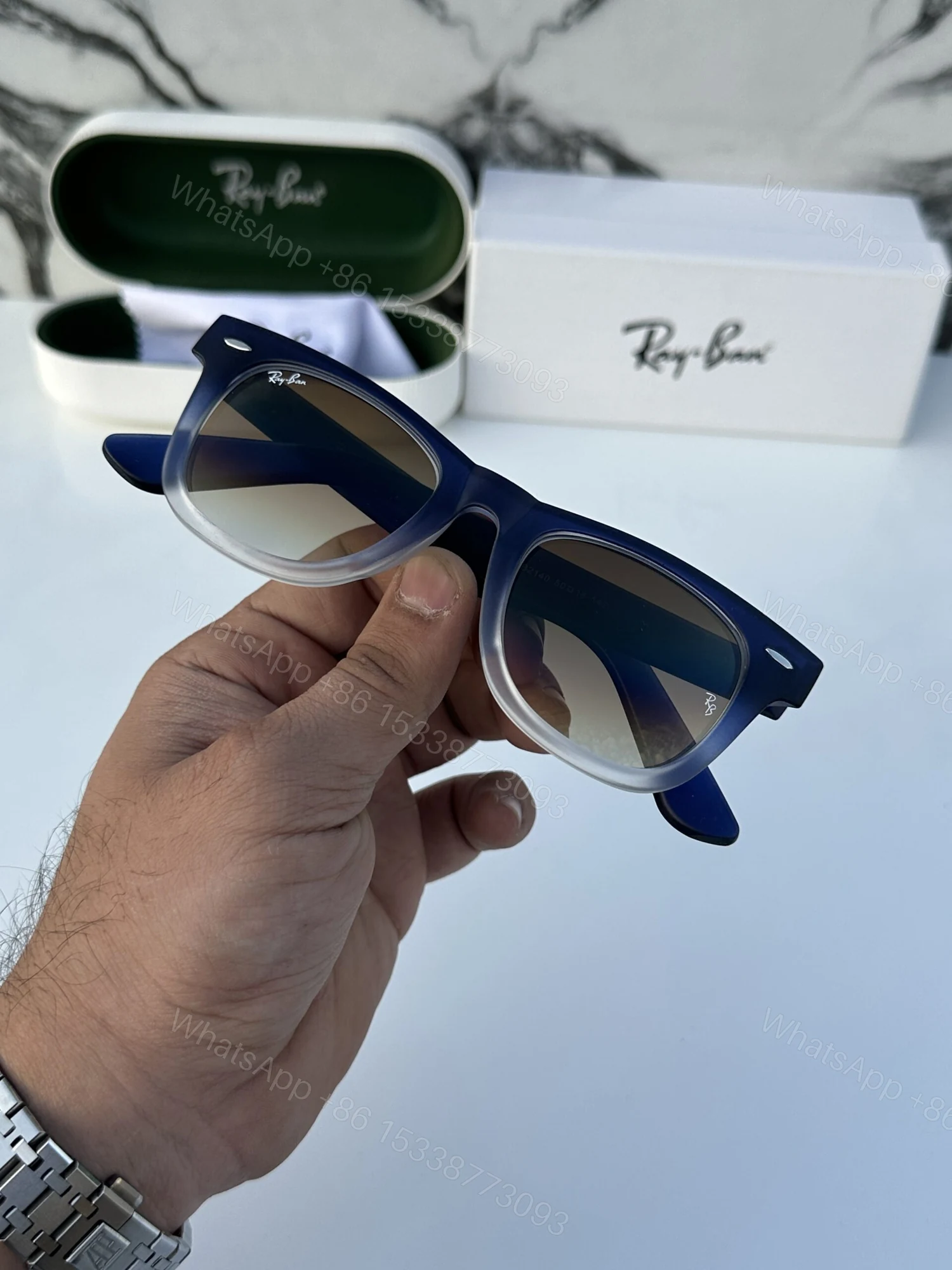 View 2 of First Copy Rayban 2140 Blue Brown