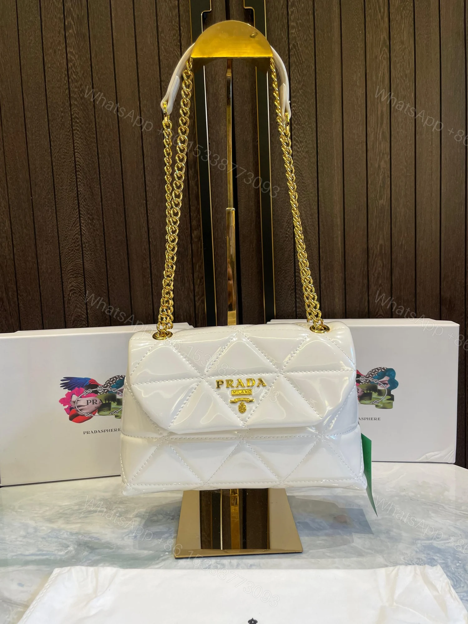 FIRST COPY Prada leather spectrum shoulder bag — view 1