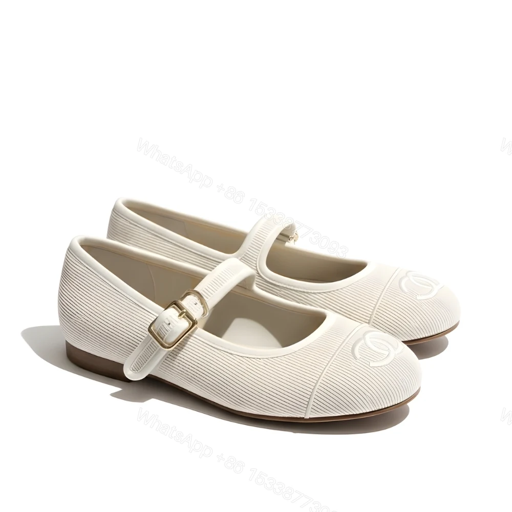 Chanel Mary Jane Ballet Flat Beige — view 1